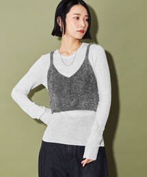 CITEN | ＜CITEN＞キラキラキャミレイヤードニット(ニット/セーター)