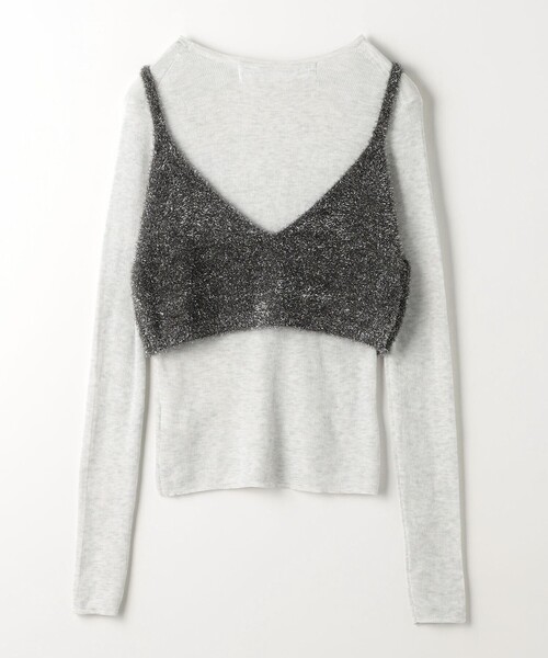 CITEN(シテン)の「<CITEN>キラキラキャミレイヤードニット(ニット/セーター・レディース・ダークグレー/ライトグレー/グレー・FREE)」の15枚目の写真