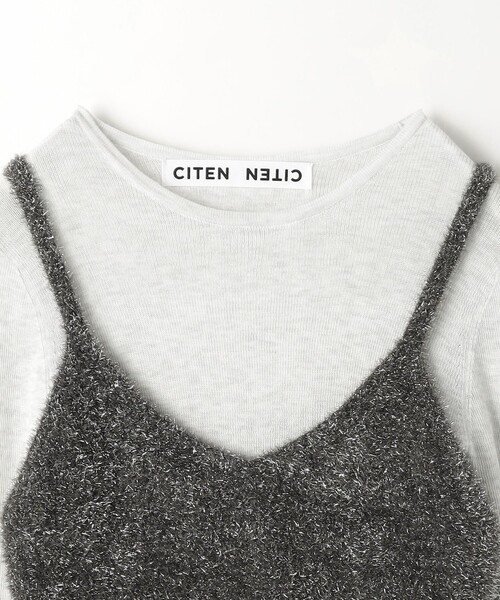 CITEN(シテン)の「<CITEN>キラキラキャミレイヤードニット(ニット/セーター・レディース・ダークグレー/ライトグレー/グレー・FREE)」の16枚目の写真