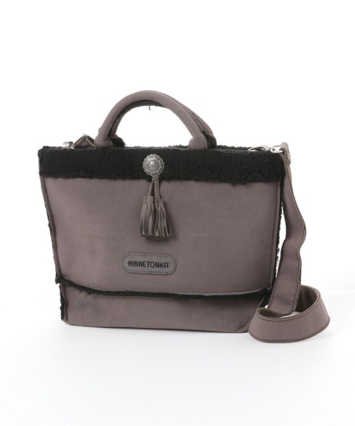 Minnetonka(ミネトンカ)の「【MINNETONKA(ミネトンカ)】別注ショルダートート(ショルダーバッグ・レディース・チャコール/キャメル・FREE)」の7枚目の写真