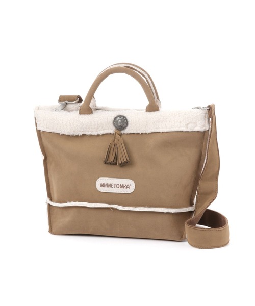 Minnetonka(ミネトンカ)の「【MINNETONKA(ミネトンカ)】別注ショルダートート(ショルダーバッグ・レディース・チャコール/キャメル・FREE)」の8枚目の写真