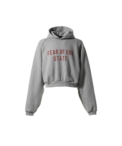 FOG ESSENTIALS(エフオージーエッセンシャルズ)の「FLEECE CROPPED HOODIE(パーカー・レディース・ブラック/ヘザーグレー・M/S/XS)」の2枚目の写真