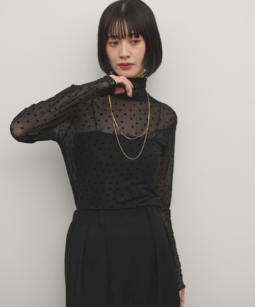 フロッキードットシアータートル（Tシャツ/カットソー）｜Shelly