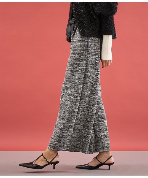 Settimissimo(セッティミッシモ)の「ITALY メランジ リボンベルト付 フレアパンツ(その他パンツ・レディース・ホワイト/ブラック・FREE)」の12枚目の写真