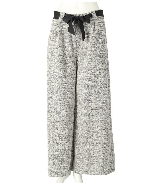 Settimissimo(セッティミッシモ)の「ITALY メランジ リボンベルト付 フレアパンツ(その他パンツ・レディース・ホワイト/ブラック・FREE)」の19枚目の写真