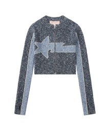 ニット セーター BAPY BUTTON SHOULDER KNIT レディース CLEA ニット セーター ボーダーショート丈ジップニットトップス