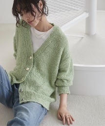 ミセス　婦人服　カーディガン　厚手　緑　黄　金ボタン　レディース ミセス 婦人服 カーディガン 厚手 緑 黄 金ボタン レディース