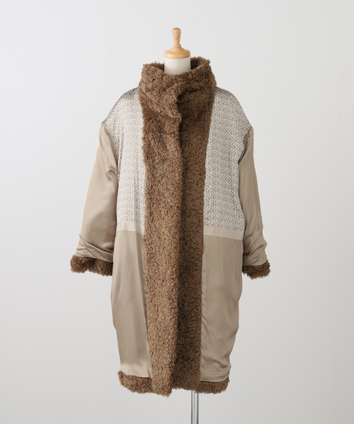 並行輸入品Herno ベージュ エコファーコート size 42 HERNO(ヘルノ)のエコファーロングコート通販 | mirabella