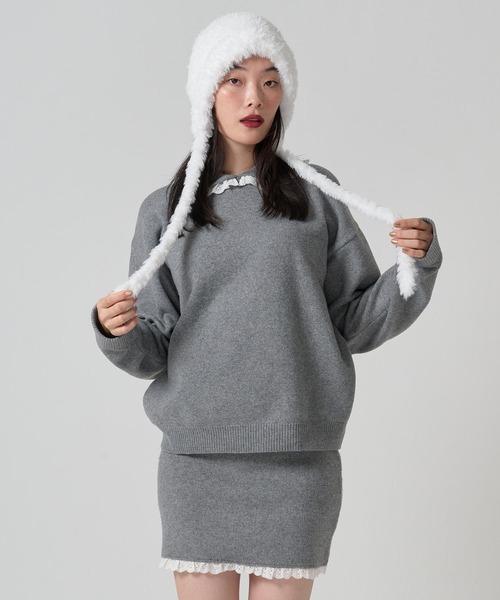 フェイクファー バラクラバ TINA：JOJUN（ニットキャップ