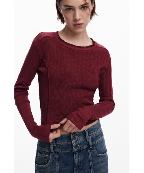 Desigual(デシグアル)の「立体切替 コンパクトカットソー(Tシャツ/カットソー・レディース・レッド/ホワイト/ブラック・XS/S/M/L/XL)」の6枚目の写真