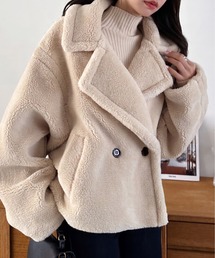 【Eclat one】テディボア ショート Pコート ジャケット