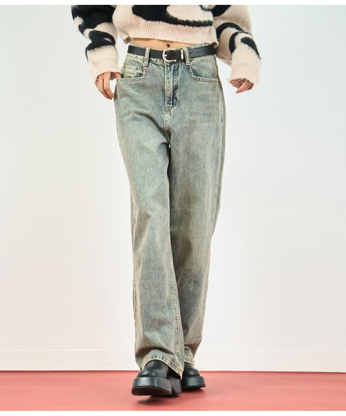 ANAP（アナップ）の「ヴィンテージ加工ストレートデニムパンツ（デニムパンツ・レディース・ブルー・S/M）」の3枚目の写真