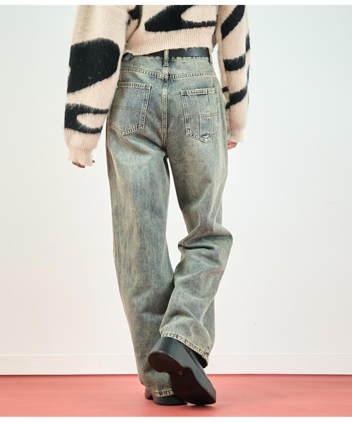 ANAP（アナップ）の「ヴィンテージ加工ストレートデニムパンツ（デニムパンツ・レディース・ブルー・S/M）」の5枚目の写真