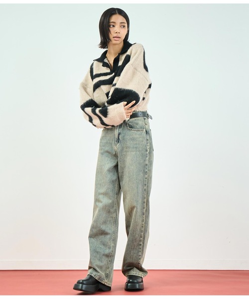 ANAP（アナップ）の「ヴィンテージ加工ストレートデニムパンツ（デニムパンツ・レディース・ブルー・S/M）」の8枚目の写真