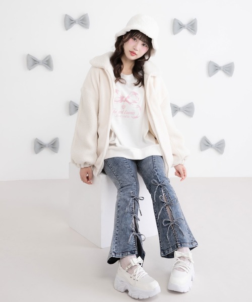 トリプルリボンスリットフレアパンツ（その他パンツ）｜Millor TOKYO