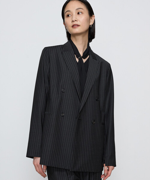 COMME CA（コムサ）の「【セットアップ対応】ブライトリートロストライプ ジャケット<br>（セットアップ・レディース・チャコール・11号/9号）」の9枚目の写真