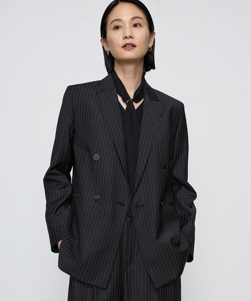 COMME CA（コムサ）の「【セットアップ対応】ブライトリートロストライプ ジャケット<br>（セットアップ・レディース・チャコール・11号/9号）」の8枚目の写真
