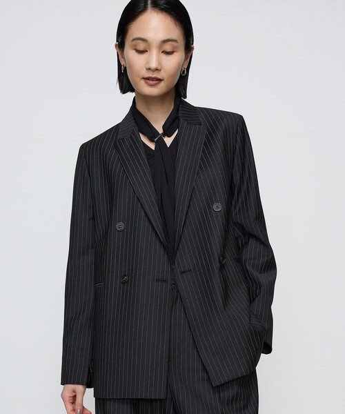 COMME CA（コムサ）の「【セットアップ対応】ブライトリートロストライプ ジャケット<br>（セットアップ・レディース・チャコール・11号/9号）」の7枚目の写真