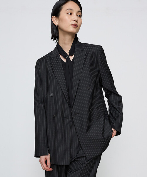COMME CA（コムサ）の「【セットアップ対応】ブライトリートロストライプ ジャケット<br>（セットアップ・レディース・チャコール・11号/9号）」の6枚目の写真