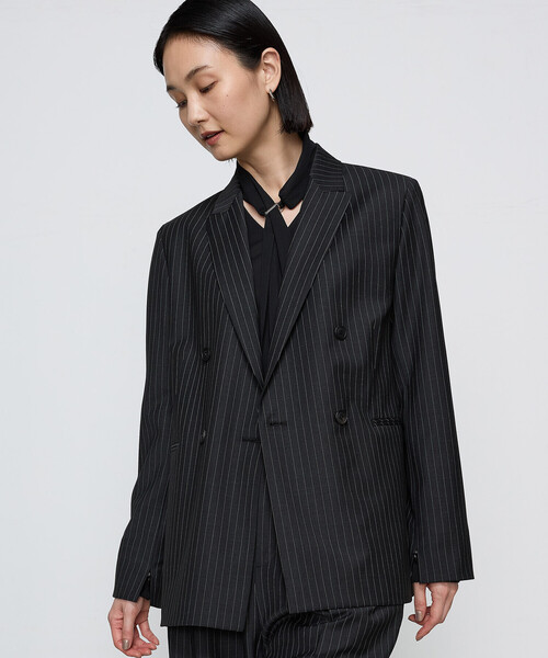 COMME CA（コムサ）の「【セットアップ対応】ブライトリートロストライプ ジャケット<br>（セットアップ・レディース・チャコール・11号/9号）」の5枚目の写真