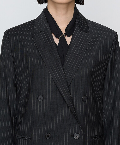 COMME CA（コムサ）の「【セットアップ対応】ブライトリートロストライプ ジャケット<br>（セットアップ・レディース・チャコール・11号/9号）」の21枚目の写真