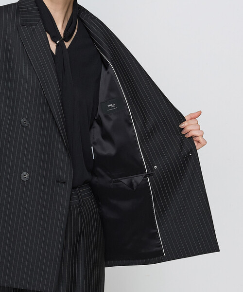 COMME CA（コムサ）の「【セットアップ対応】ブライトリートロストライプ ジャケット<br>（セットアップ・レディース・チャコール・11号/9号）」の17枚目の写真