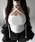 me+em select�i�~�[���Z���N�g�j�́u�y �Rcolor �^ �J�b�v�t �z�����O�`���[�J�[�N���X�l�b�N�L���~�\�[�� �^ long choker cross neck camisole�i�L���~�\�[���j�v�b�z���C�g