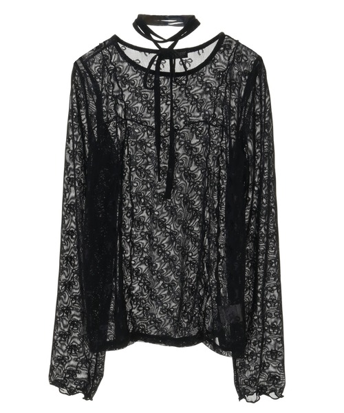 Candy Stripper(キャンディストリッパー)の「RIBBON SHEER CHOKER トップス(その他トップス・レディース・オフホワイト/ブラック/ピンク・FREE)」の19枚目の写真