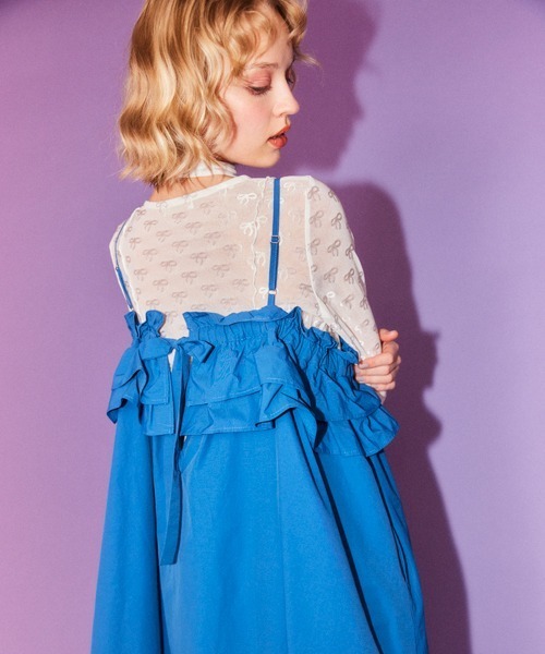 Candy Stripper(キャンディストリッパー)の「RIBBON SHEER CHOKER トップス(その他トップス・レディース・オフホワイト/ブラック/ピンク・FREE)」の6枚目の写真