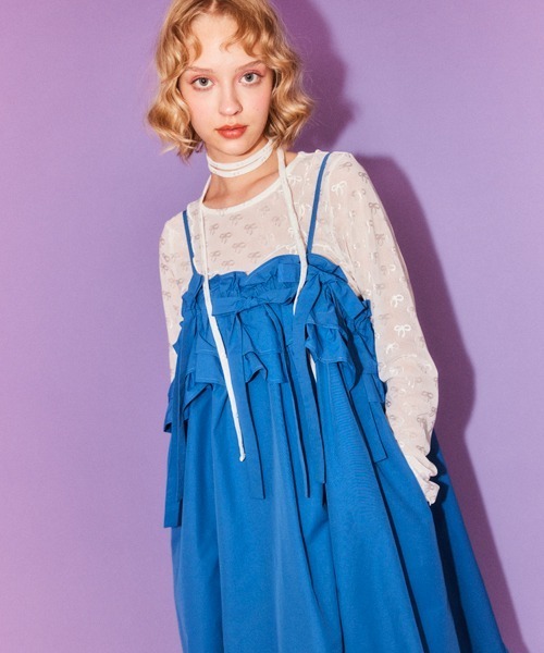 Candy Stripper(キャンディストリッパー)の「RIBBON SHEER CHOKER トップス(その他トップス・レディース・オフホワイト/ブラック/ピンク・FREE)」の4枚目の写真