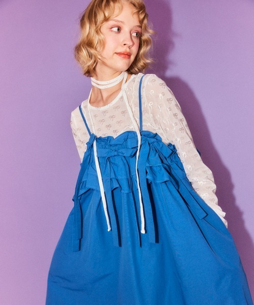 Candy Stripper(キャンディストリッパー)の「RIBBON SHEER CHOKER トップス(その他トップス・レディース・オフホワイト/ブラック/ピンク・FREE)」の5枚目の写真