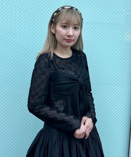 Candy Stripper(キャンディストリッパー)の「RIBBON SHEER CHOKER トップス(その他トップス・レディース・オフホワイト/ブラック/ピンク・FREE)」の10枚目の写真