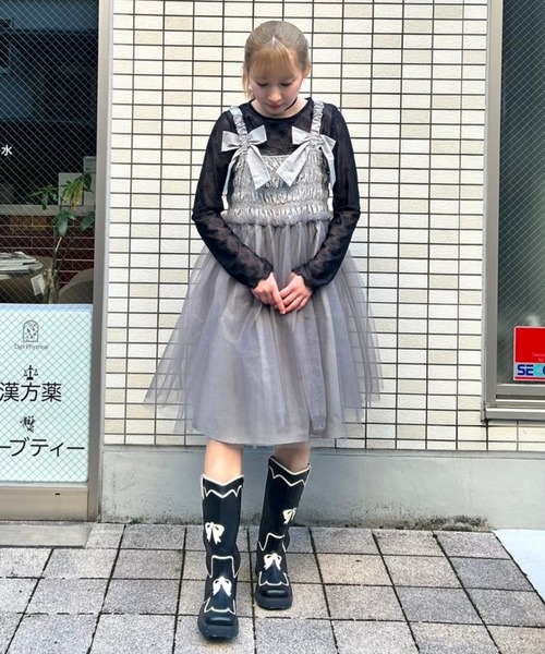 Candy Stripper(キャンディストリッパー)の「RIBBON SHEER CHOKER トップス(その他トップス・レディース・オフホワイト/ブラック/ピンク・FREE)」の14枚目の写真