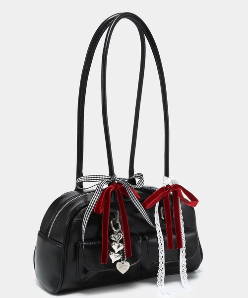 almo（アルモ）の「チャーム付きミニボストンバッグ(se)（ボストンバッグ・レディース・レオパード/ブラック/レッド・FREE）」の5枚目の写真