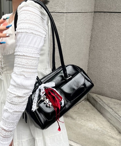 almo（アルモ）の「チャーム付きミニボストンバッグ(se)（ボストンバッグ・レディース・レオパード/ブラック/レッド・FREE）」の11枚目の写真