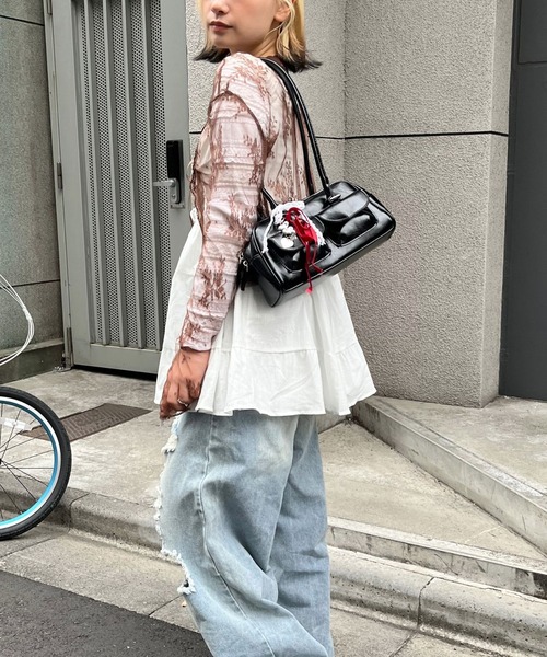 almo（アルモ）の「チャーム付きミニボストンバッグ(se)（ボストンバッグ・レディース・レオパード/ブラック/レッド・FREE）」の12枚目の写真