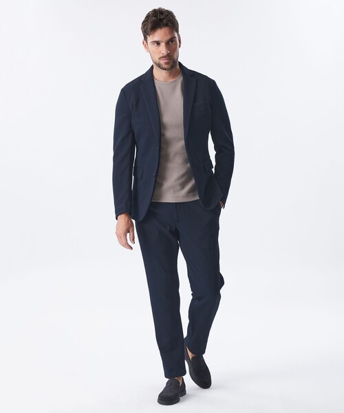 EPOCA UOMO（エポカウォモ）の「ウェーブワッフルジャケット（テーラードジャケット・メンズ・ブラック/ダークネイビー/ライトグレー・48/46）」の13枚目の写真