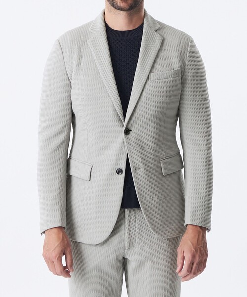 EPOCA UOMO（エポカウォモ）の「ウェーブワッフルジャケット（テーラードジャケット・メンズ・ブラック/ダークネイビー/ライトグレー・48/46）」の12枚目の写真