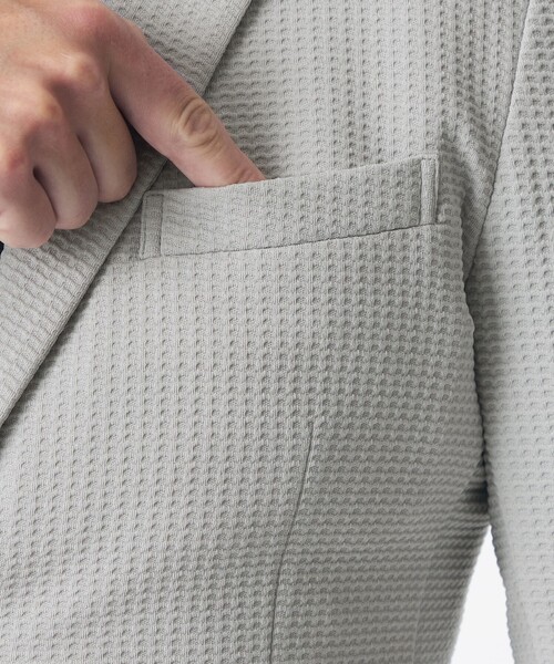 EPOCA UOMO（エポカウォモ）の「ウェーブワッフルジャケット（テーラードジャケット・メンズ・ブラック/ダークネイビー/ライトグレー・48/46）」の9枚目の写真