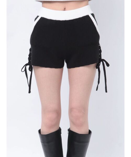 GYDA（ジェイダ）の「サイドレースアップニットショートパンツ【SETUP着用可】（その他パンツ・レディース・その他/その他2/ブラック・FREE）」の4枚目の写真