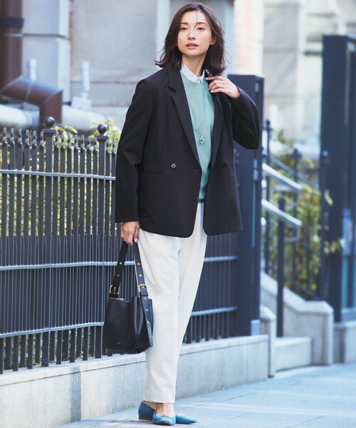 23区（ニジュウサンク）の「【洗える】CANCLINI クロップド テントライン シャツ（シャツ/ブラウス・レディース・オレンジ系1/スカイブルー系/スカイブルー系1/ホワイト系/ホワイト系1・38）」の21枚目の写真