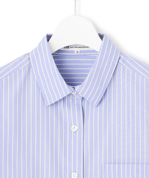 23区（ニジュウサンク）の「【洗える】CANCLINI クロップド テントライン シャツ（シャツ/ブラウス・レディース・オレンジ系1/スカイブルー系/スカイブルー系1/ホワイト系/ホワイト系1・38）」の11枚目の写真