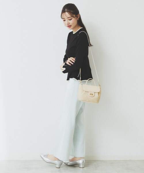 index（インデックス）の「フラワージャカードショルダーバッグ（ショルダーバッグ・レディース・グレー/ライトベージュ・00）」の7枚目の写真