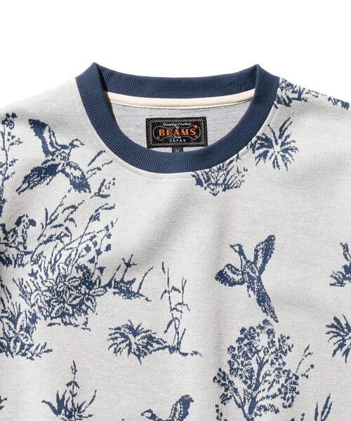 BEAMS PLUS(ビームスプラス)の「バード柄 ジャカード ニット Tシャツ(Tシャツ/カットソー・メンズ・オフホワイト・M/S/L/XL)」の3枚目の写真