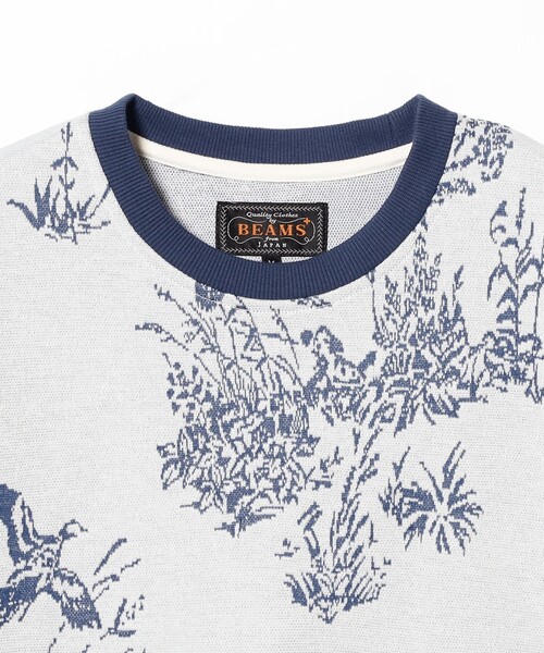 BEAMS PLUS(ビームスプラス)の「バード柄 ジャカード ニット Tシャツ(Tシャツ/カットソー・メンズ・オフホワイト・M/S/L/XL)」の10枚目の写真