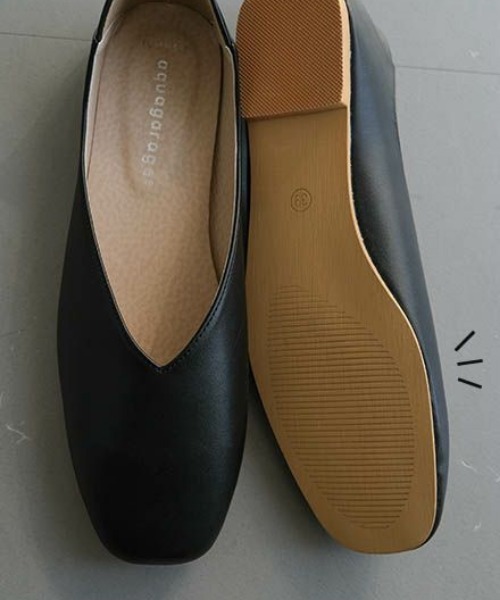 aquagarage（アクアガレージ）の「スクエアトゥフラットシューズ（パンプス・レディース・ブラック/アイボリー/グレー系その他/ブラック系その他2/ブラウン系その他2/グリーン系その他3/ベージュ系その他/ホワイト・23.0cm/23.5cm/24.0cm/24.5cm/22.5cm/22.0cm/25.0cm）」の10枚目の写真