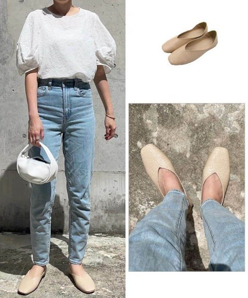 aquagarage（アクアガレージ）の「スクエアトゥフラットシューズ（パンプス・レディース・ブラック/アイボリー/グレー系その他/ブラック系その他2/ブラウン系その他2/グリーン系その他3/ベージュ系その他/ホワイト・23.0cm/23.5cm/24.0cm/24.5cm/22.5cm/22.0cm/25.0cm）」の19枚目の写真