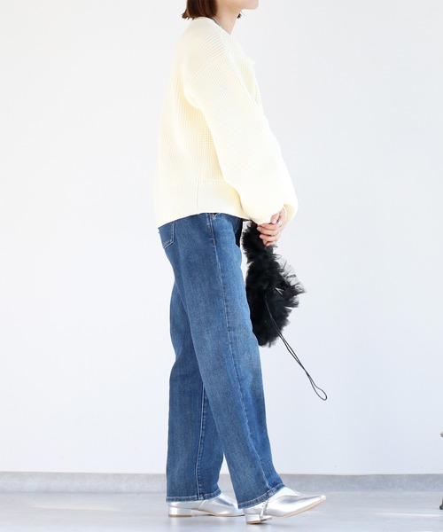レディース クロップドストレッチデニム セール】ストレッチクロップドデニムパンツ（デニムパンツ