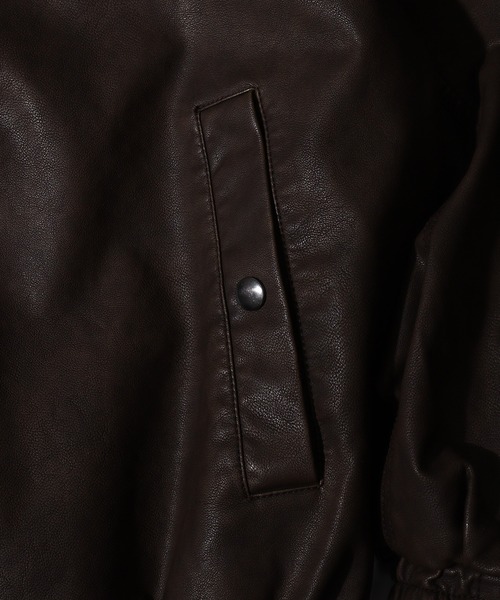 Jungle Storm(ジャングルストーム)の「Washed synthetic leather blouson / ウォッシュ 合革ブルゾン unisex(ブルゾン・メンズ・ブラウン/ブラック・S/M/L)」の5枚目の写真