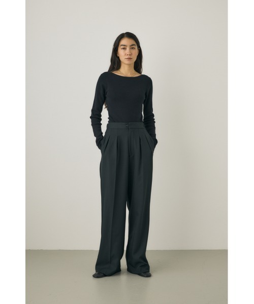 M_（エムアンダーバー）の「【M_】【セットアップ対応】RE POLYESTER TWO TUCK パンツ（スラックス・レディース・ライトカーキ/ブラック/カーキ・1/2）」の4枚目の写真